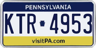 PA license plate KTR4953