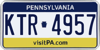 PA license plate KTR4957