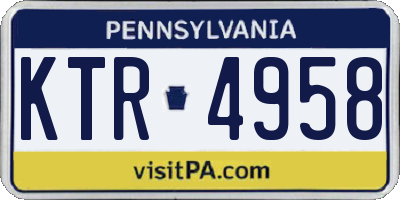 PA license plate KTR4958