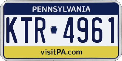 PA license plate KTR4961