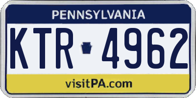 PA license plate KTR4962