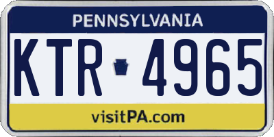 PA license plate KTR4965