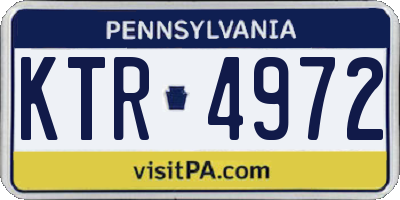 PA license plate KTR4972