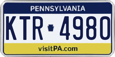 PA license plate KTR4980