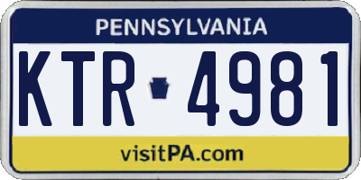 PA license plate KTR4981