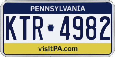 PA license plate KTR4982