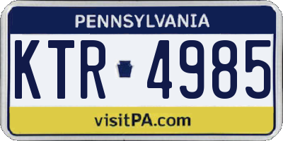 PA license plate KTR4985