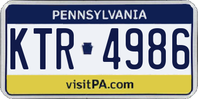 PA license plate KTR4986