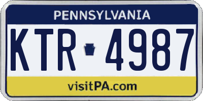 PA license plate KTR4987