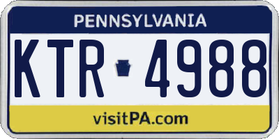 PA license plate KTR4988