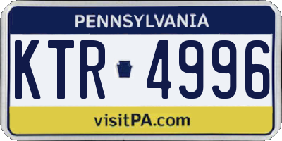 PA license plate KTR4996