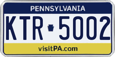PA license plate KTR5002