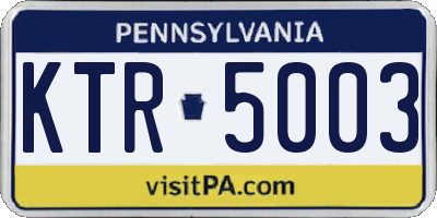 PA license plate KTR5003