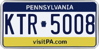 PA license plate KTR5008