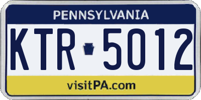PA license plate KTR5012