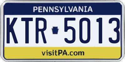 PA license plate KTR5013