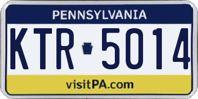 PA license plate KTR5014
