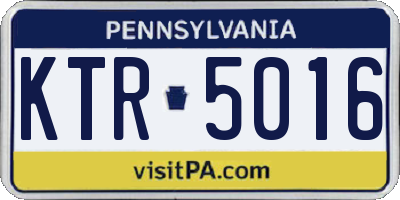 PA license plate KTR5016