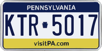PA license plate KTR5017