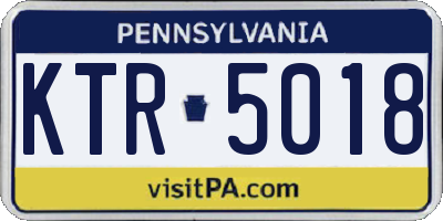 PA license plate KTR5018