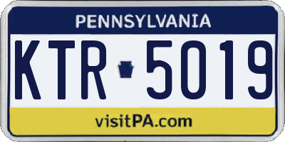 PA license plate KTR5019