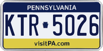 PA license plate KTR5026