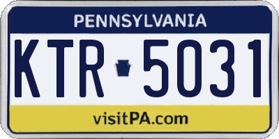 PA license plate KTR5031