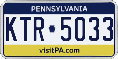 PA license plate KTR5033