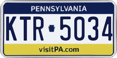 PA license plate KTR5034