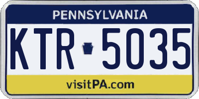 PA license plate KTR5035
