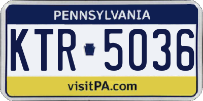 PA license plate KTR5036