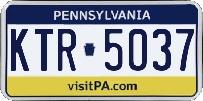 PA license plate KTR5037