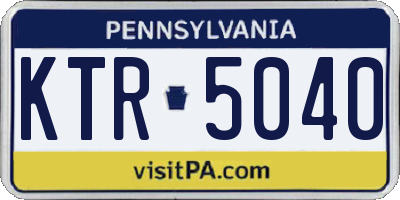 PA license plate KTR5040