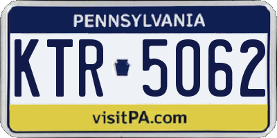 PA license plate KTR5062