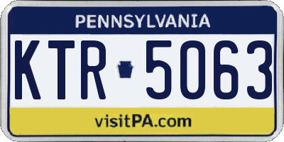 PA license plate KTR5063