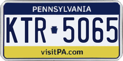 PA license plate KTR5065