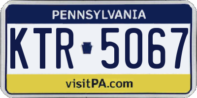 PA license plate KTR5067