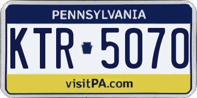 PA license plate KTR5070