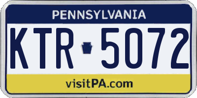 PA license plate KTR5072