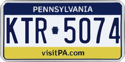 PA license plate KTR5074