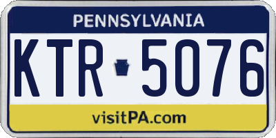 PA license plate KTR5076