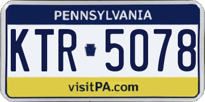 PA license plate KTR5078