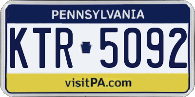 PA license plate KTR5092