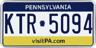 PA license plate KTR5094