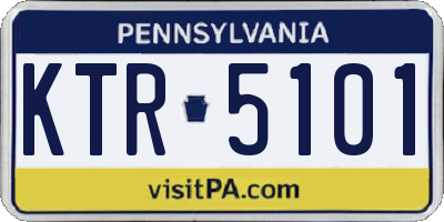 PA license plate KTR5101
