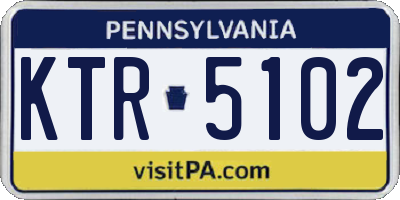 PA license plate KTR5102