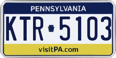 PA license plate KTR5103