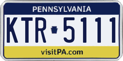 PA license plate KTR5111