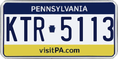PA license plate KTR5113
