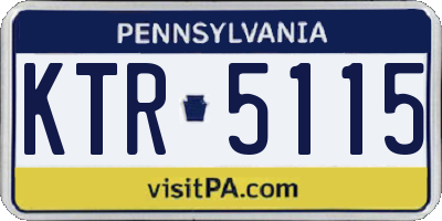 PA license plate KTR5115